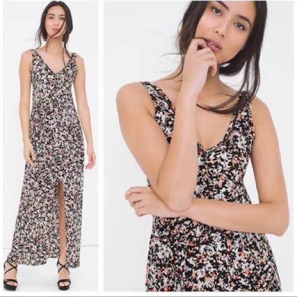 WHBM- FLORAL MAXI WITH MINI DRESS UNDERNEATH - Picture 2 of 7